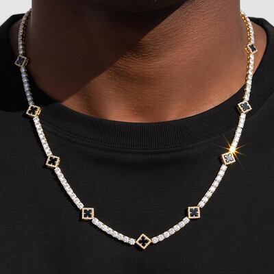 Iced Out Four Leaf Clover Tennis Chain