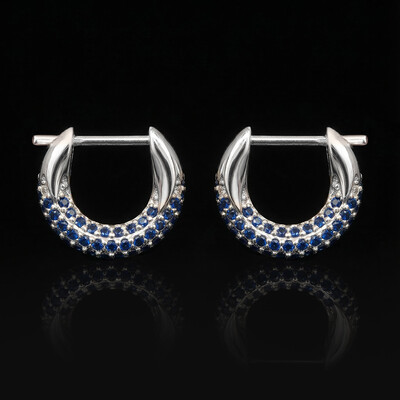 Iced Out Blue/Black/Purple Huggie Hoop Earrings