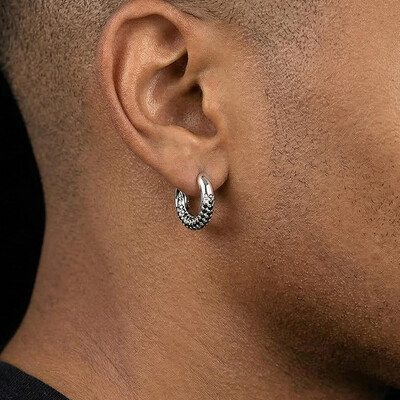 Iced Out Blue/Black/Purple Huggie Hoop Earrings