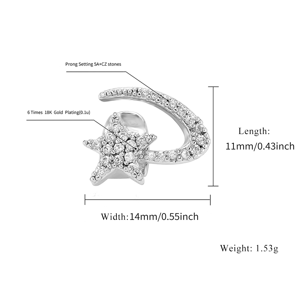 Iced Out Star & Crescent Single Grillz