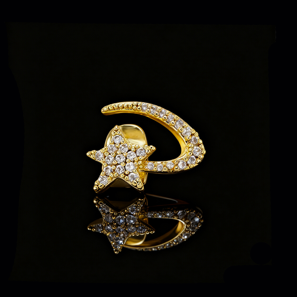 Iced Out Star & Crescent Single Grillz