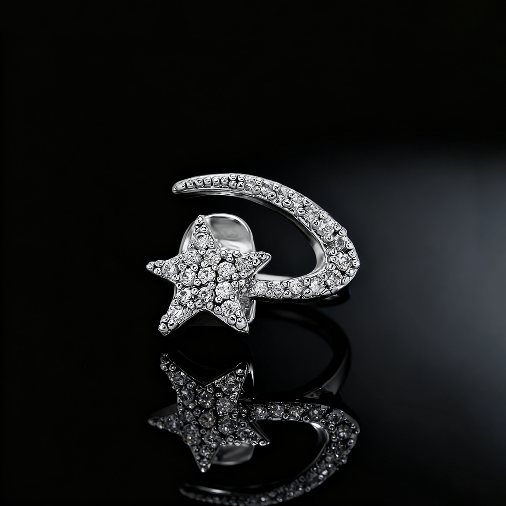 Iced Out Star & Crescent Single Grillz