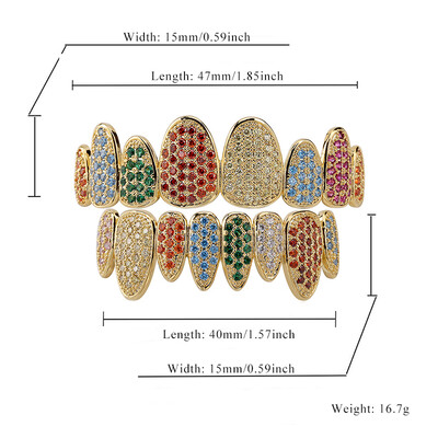 Iced Out Multi-Colored Diamonds Grillz Set