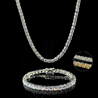 5mm Inverted Setting Tennis Chain & Bracelet Set