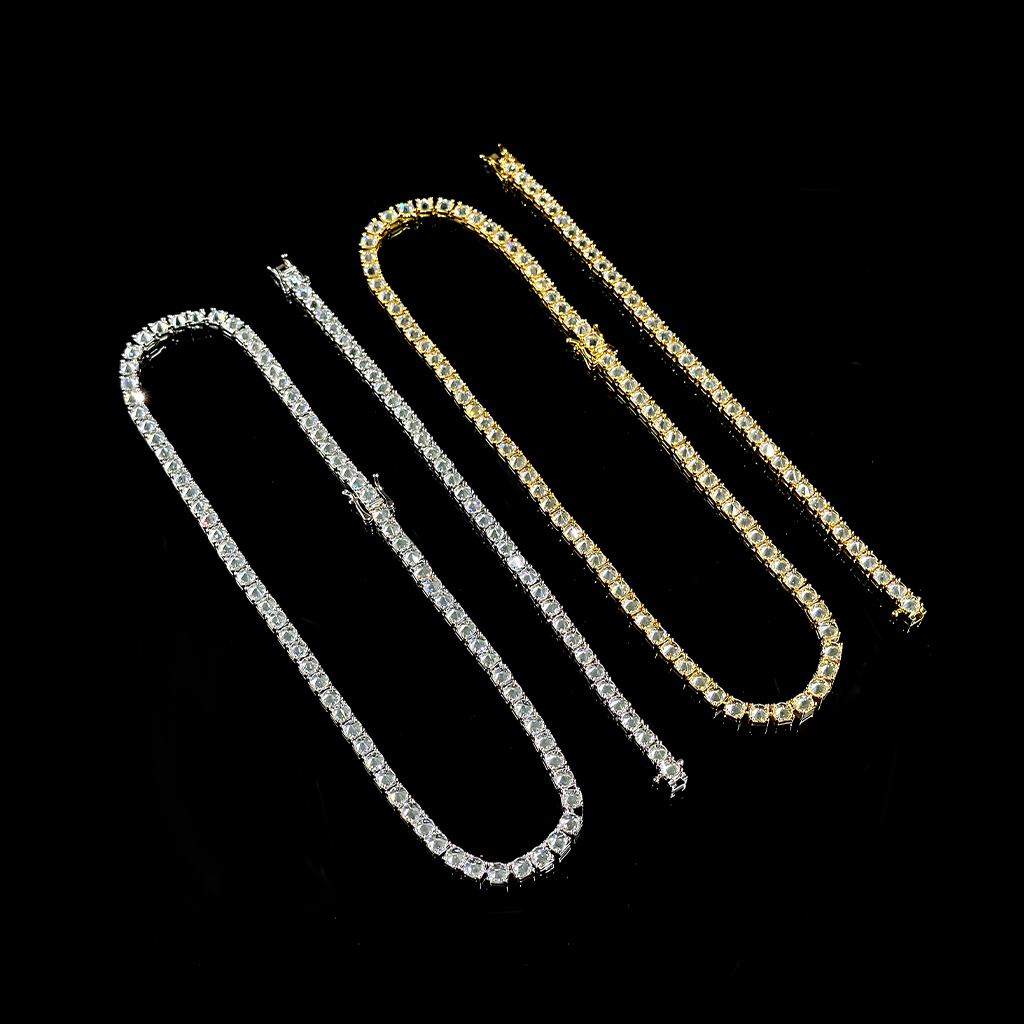 5mm Inverted Setting Tennis Chain & Bracelet Set