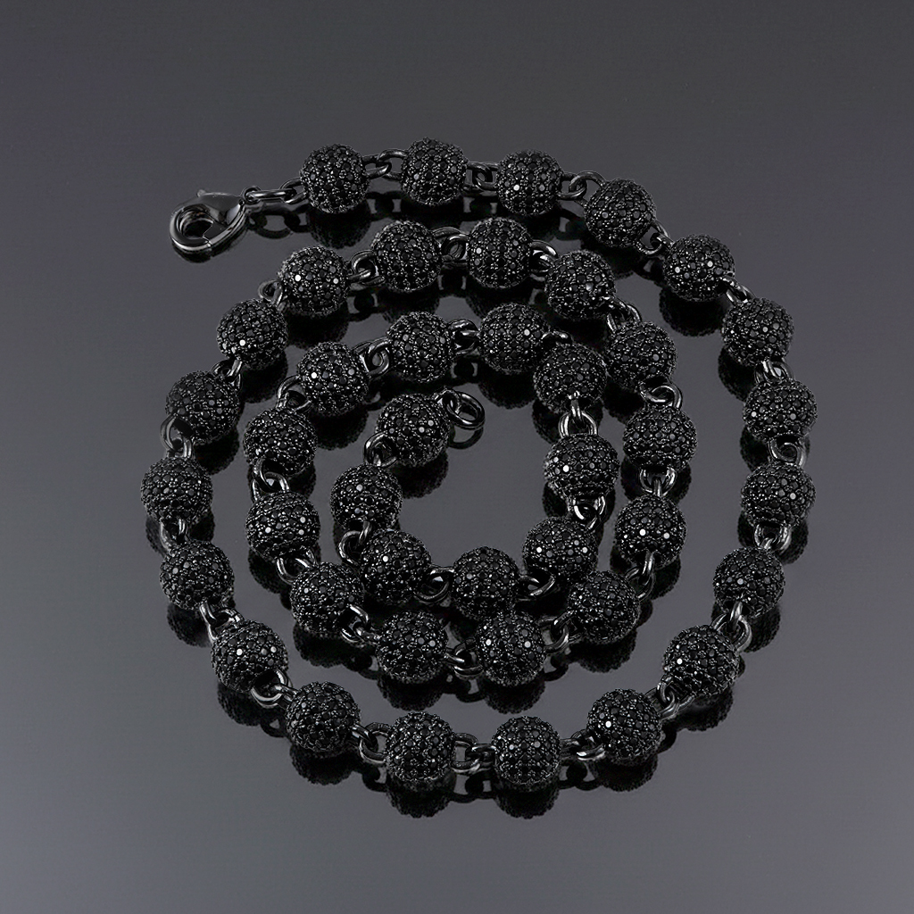 8mm Iced Beads Chain & Bracelet Set 8mm Iced Beads Chain & Bracelet Set