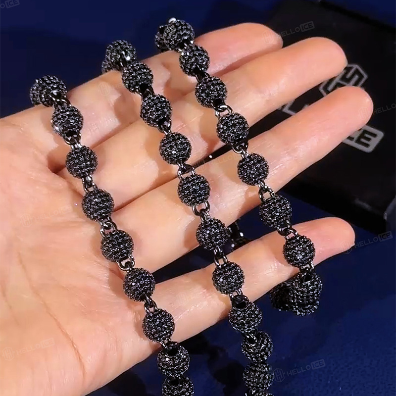 8mm Iced Beads Chain & Bracelet Set 8mm Iced Beads Chain & Bracelet Set