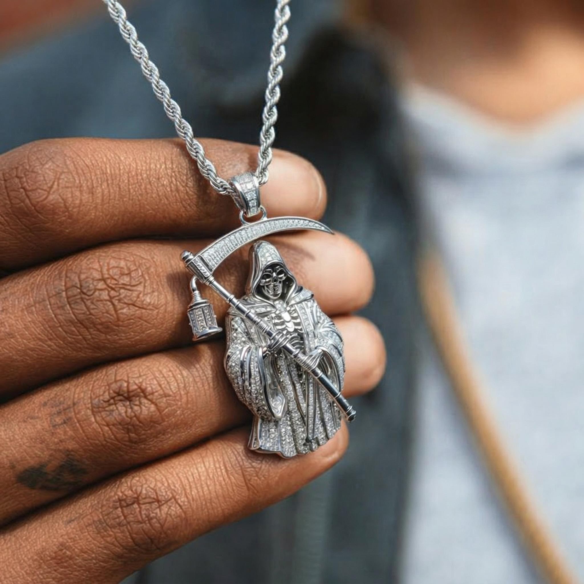 Iced Out Reaper Pendant