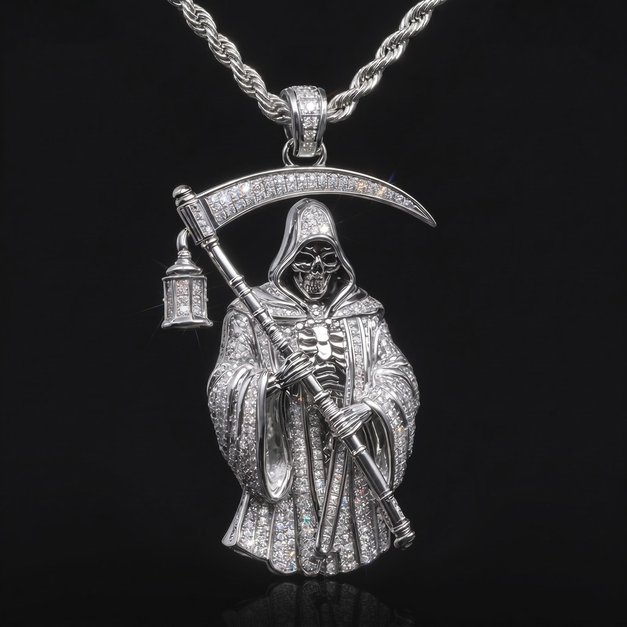 Iced Out Reaper Pendant Iced Out Reaper Pendant