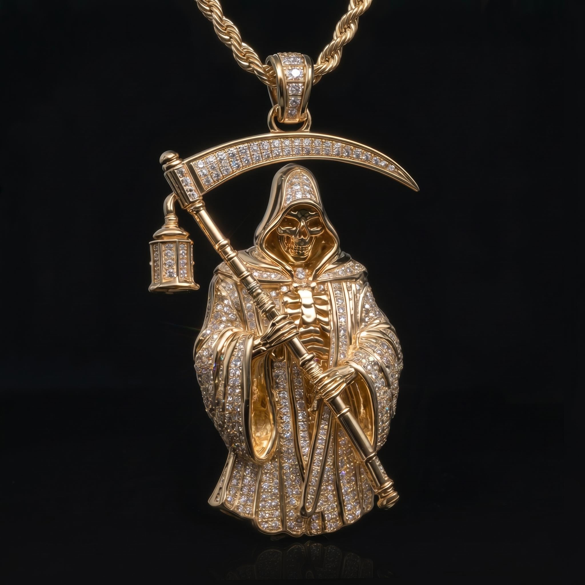 Iced Out Reaper Pendant Iced Out Reaper Pendant