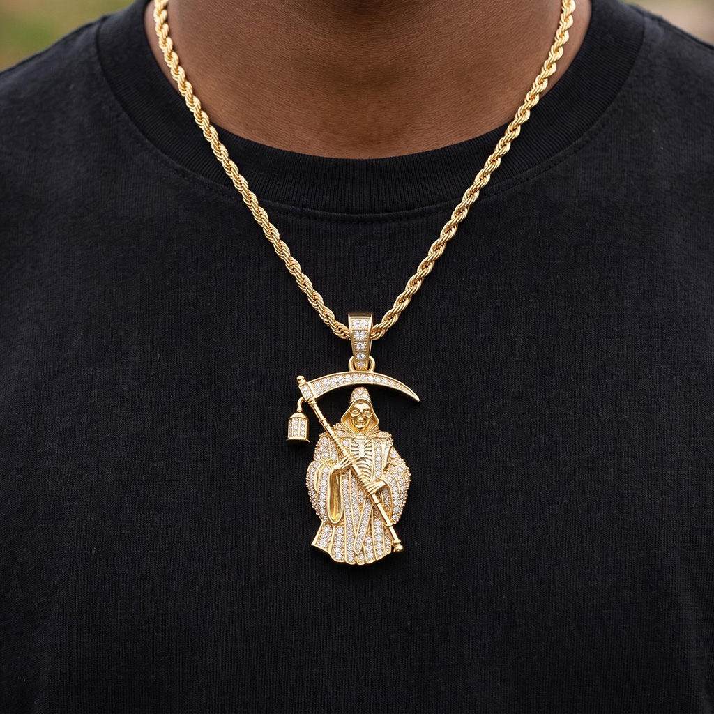 Iced Out Reaper Pendant