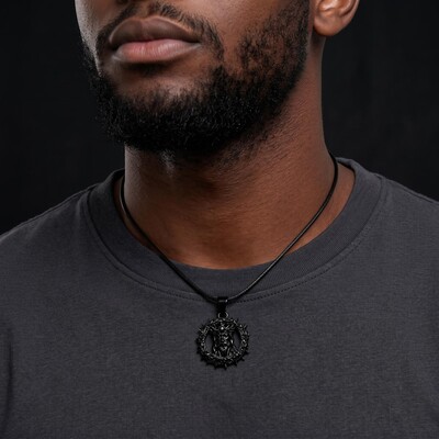 Iced Out Black Jesus Crown Pendant