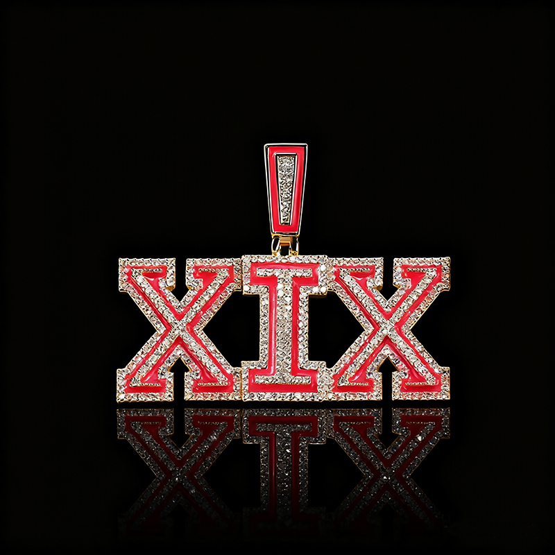 Iced Out Custom Name Glow in the Dark Pendent Necklace