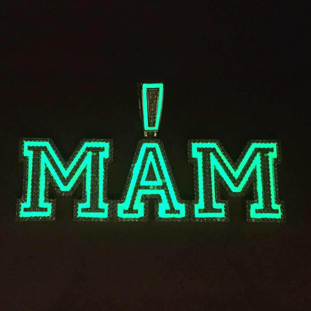 Iced Out Custom Name Glow in the Dark Pendent Necklace