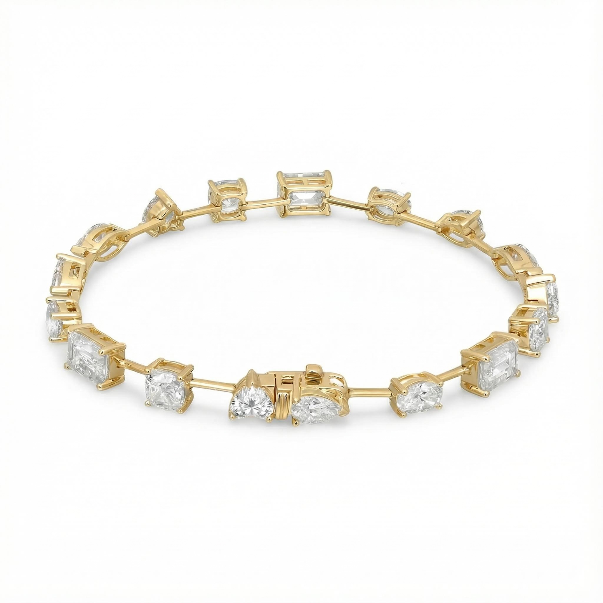 Multi Shape Diamond VVS Moissanite Fancy Tennis Bracelet