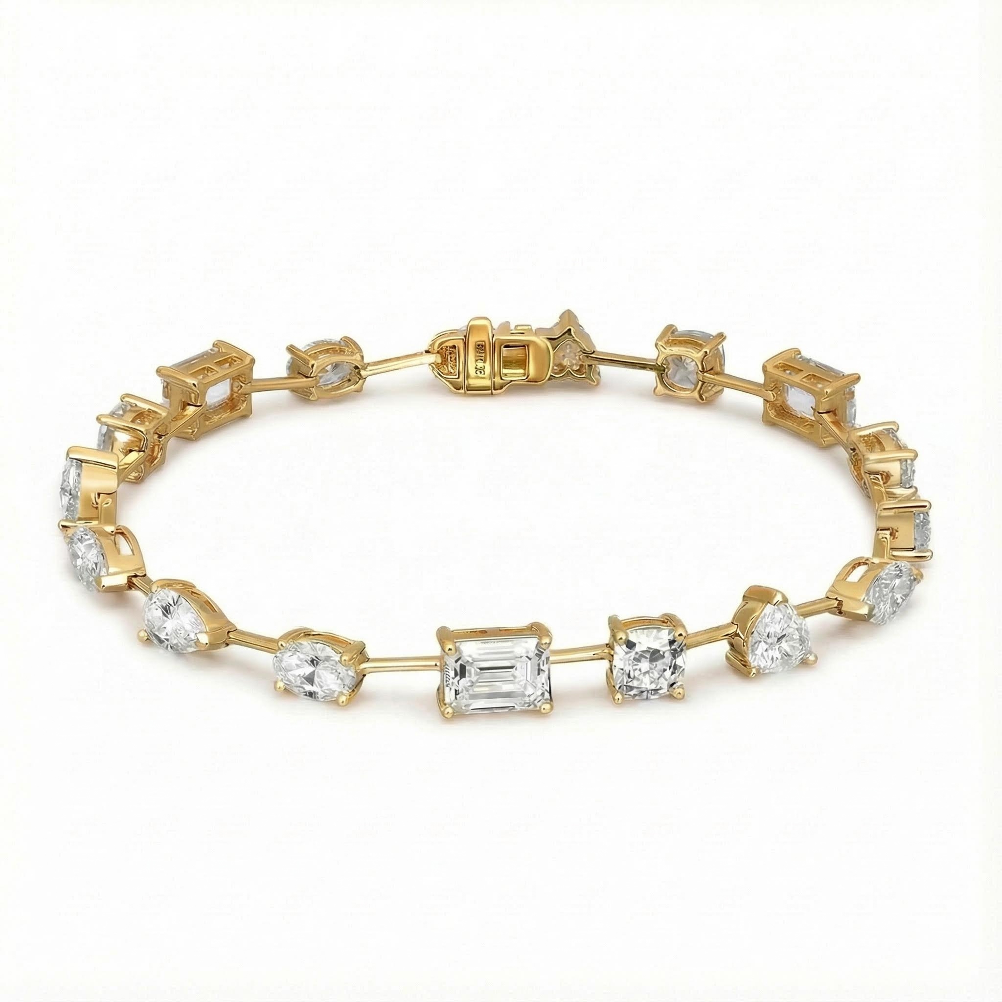 Multi Shape Diamond VVS Moissanite Fancy Tennis Bracelet