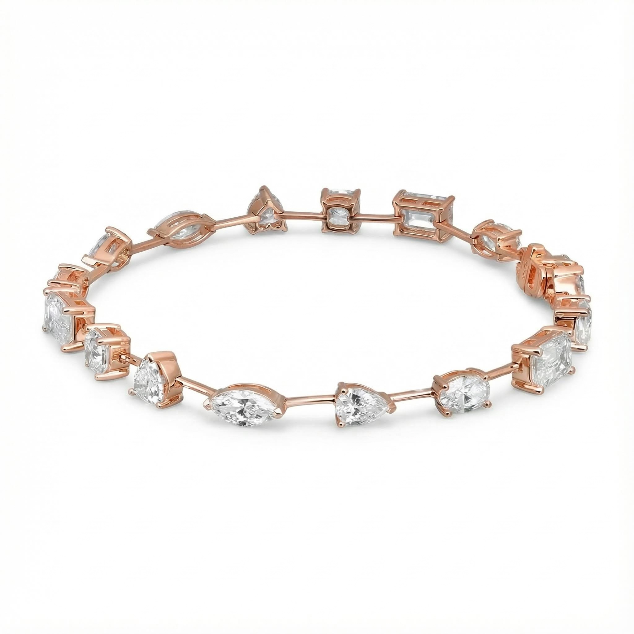 Multi Shape Diamond VVS Moissanite Fancy Tennis Bracelet