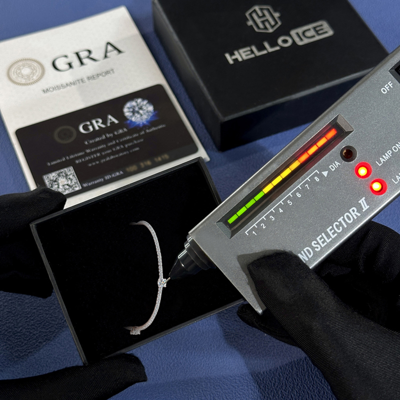 Round Cut VVS Moissanite S925 Silver Tennis Bracelet