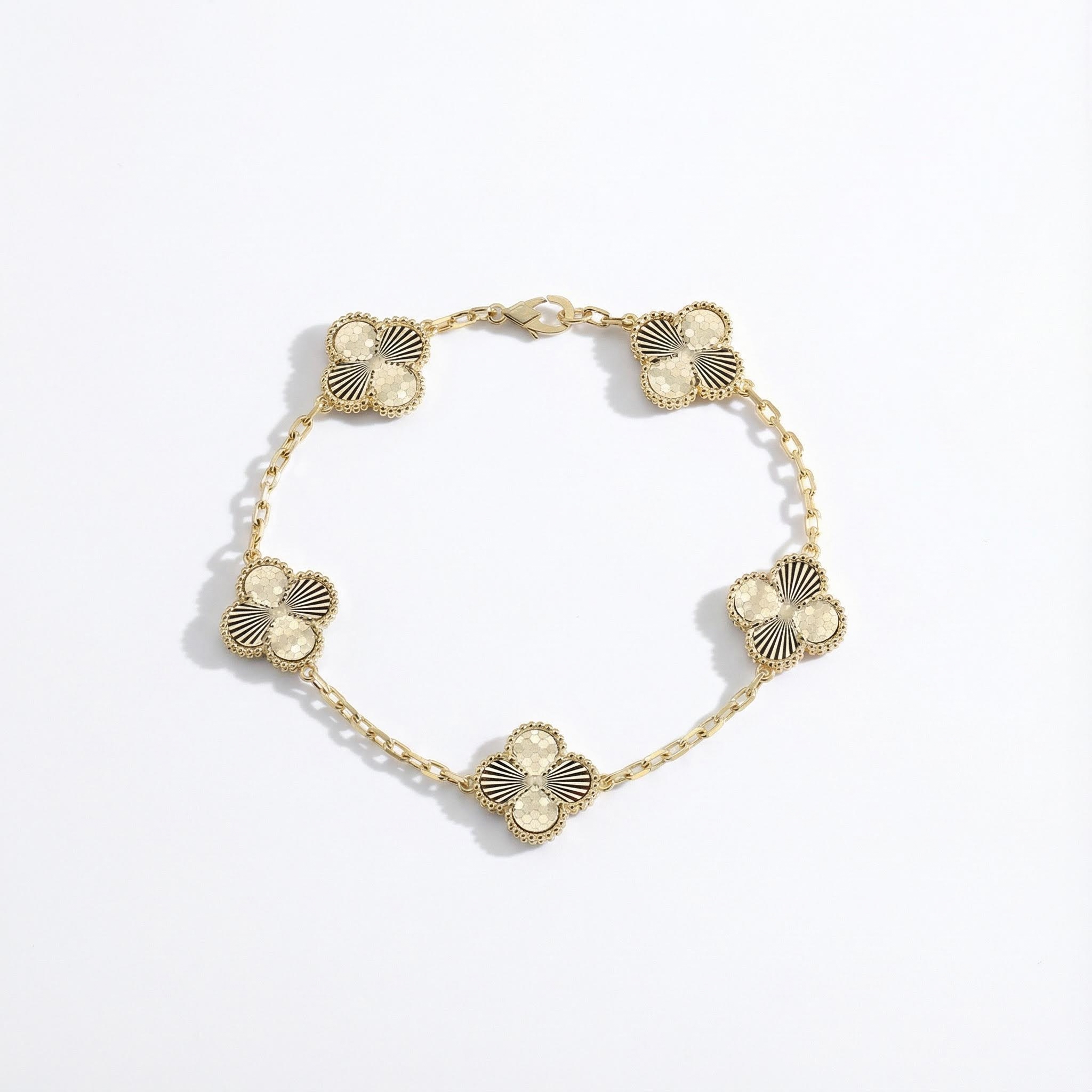 S925 Silver Five Station Flower Bracelet