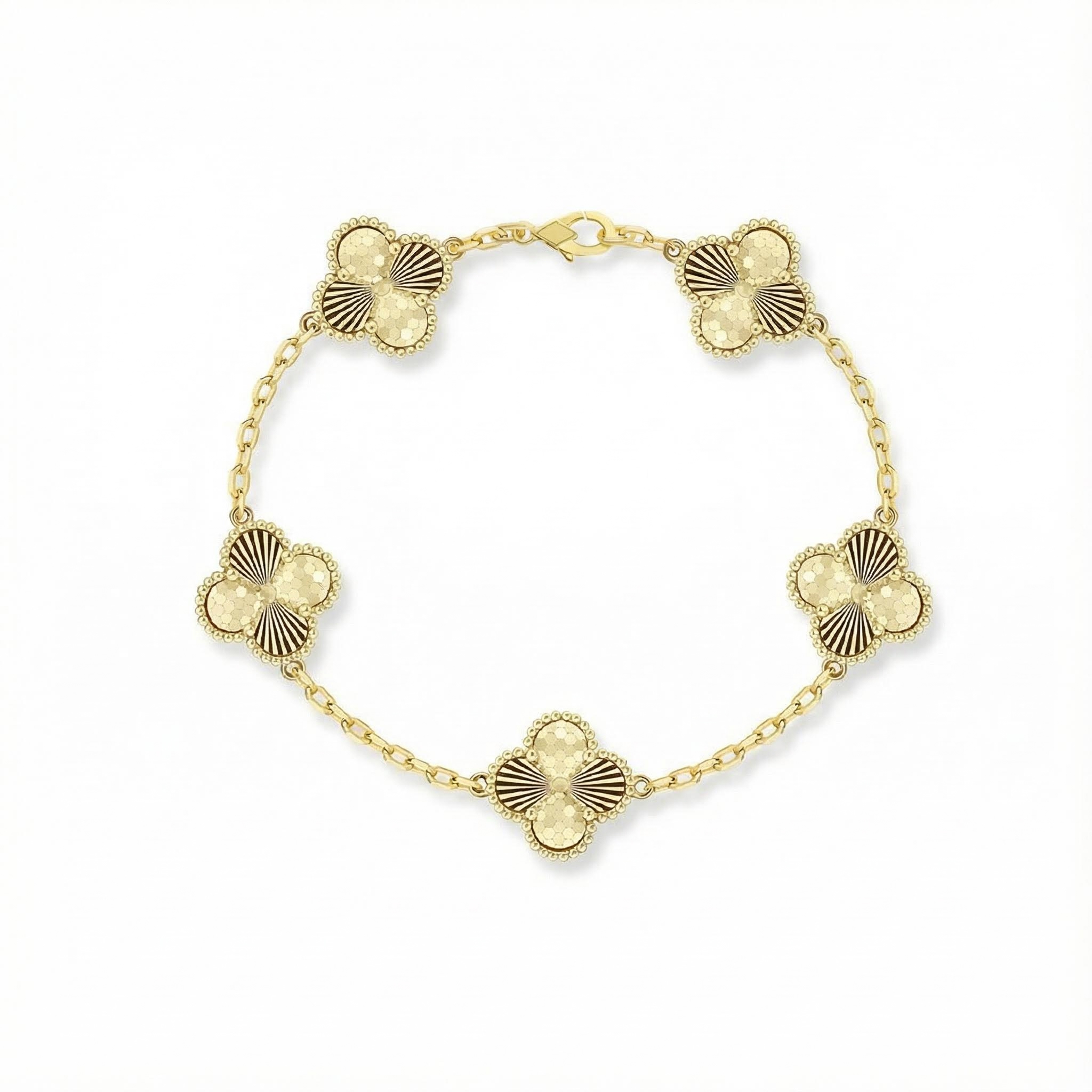 S925 Silver Five Station Flower Bracelet