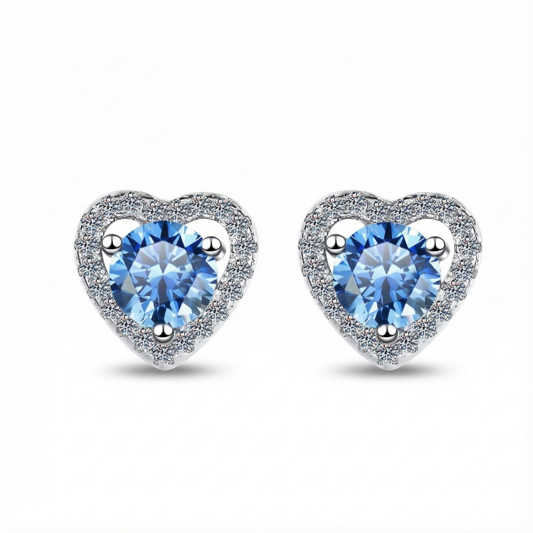 0.5CT Round Cut VVS Moissanite S925 Silver Heart Shape Halo Stud Earrings 0.5CT Round Cut VVS Moissanite S925 Silver Heart Shape Halo Stud Earrings