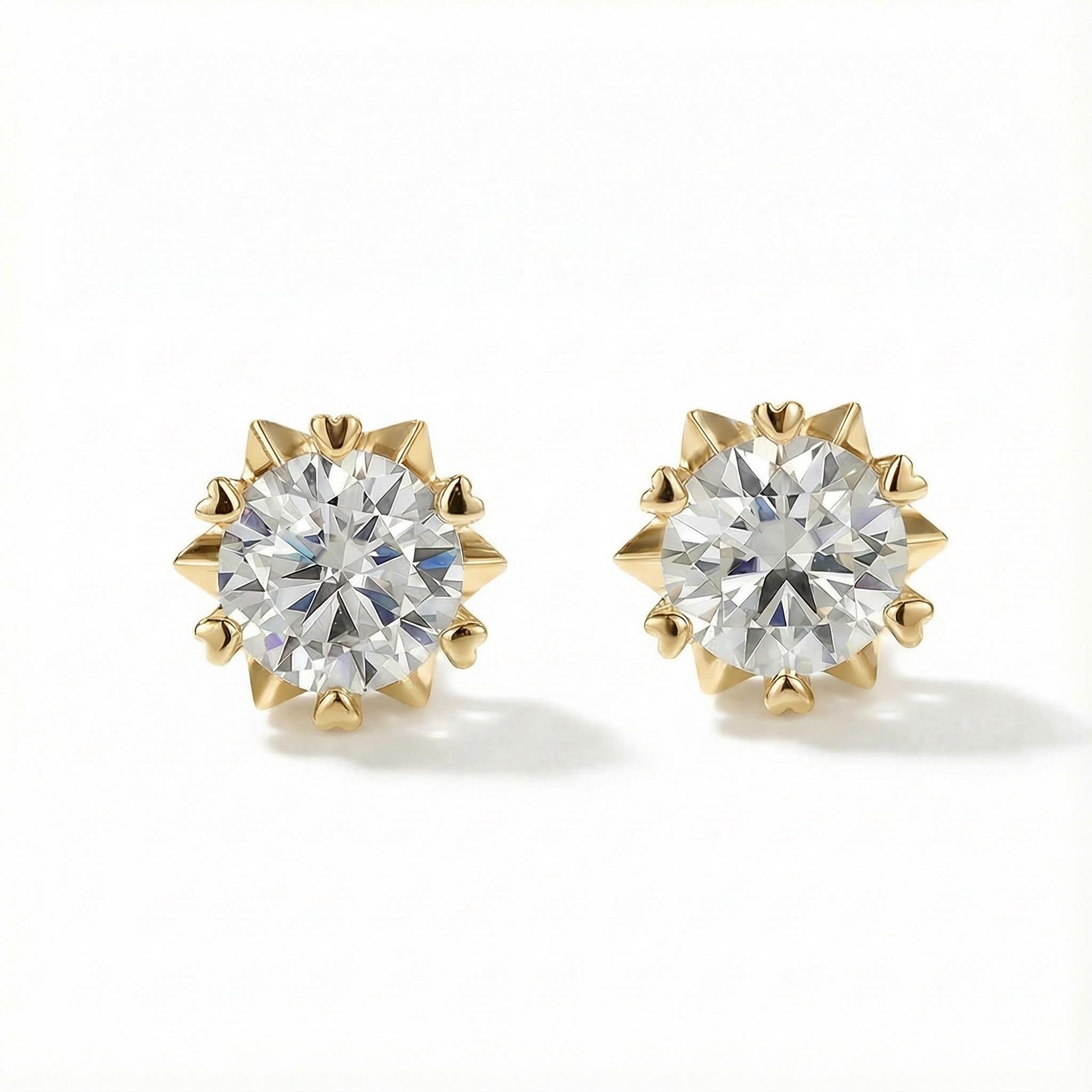 0.5CT/1CT Round Cut VVS Moissanite S925 Silver Snowflake Stud Earrings