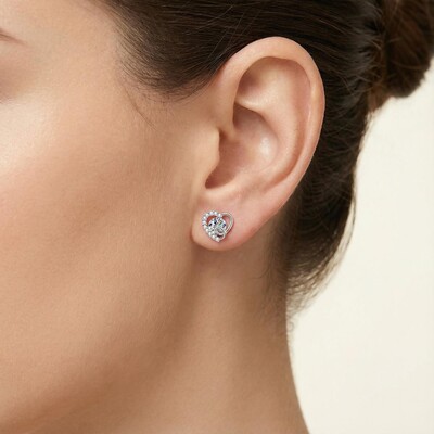 Heart Shape VVS Moissanite S925 Silver Stud Earrings
