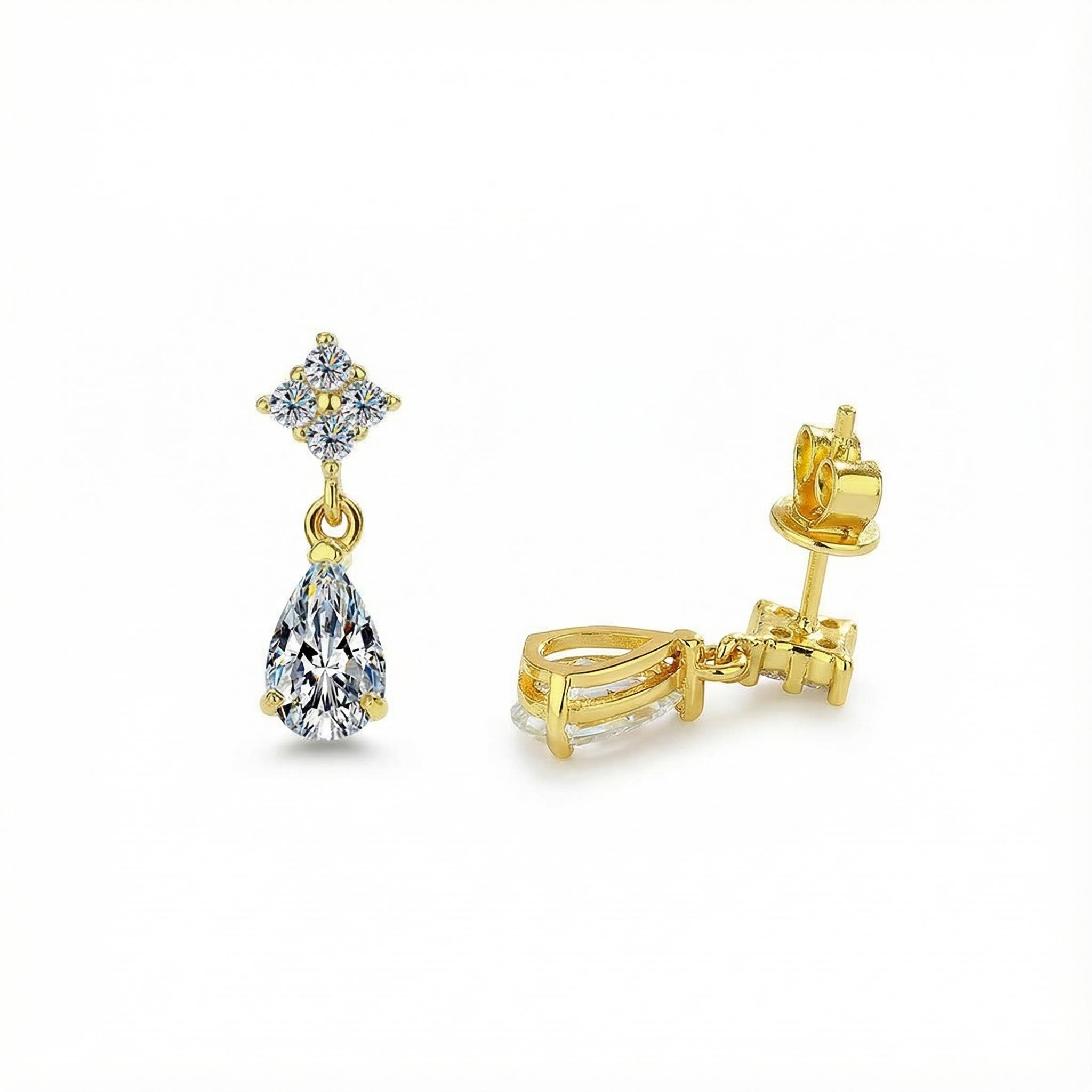 1CT Pear Cut VVS Moissanite S925 Silver Stud Earrings