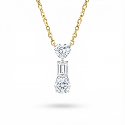 Multi Cut VVS Moissanite Pendent Necklace