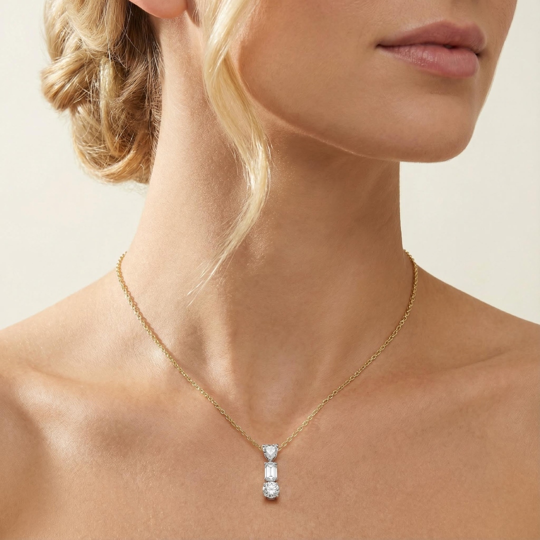 Multi Cut VVS Moissanite Pendent Necklace
