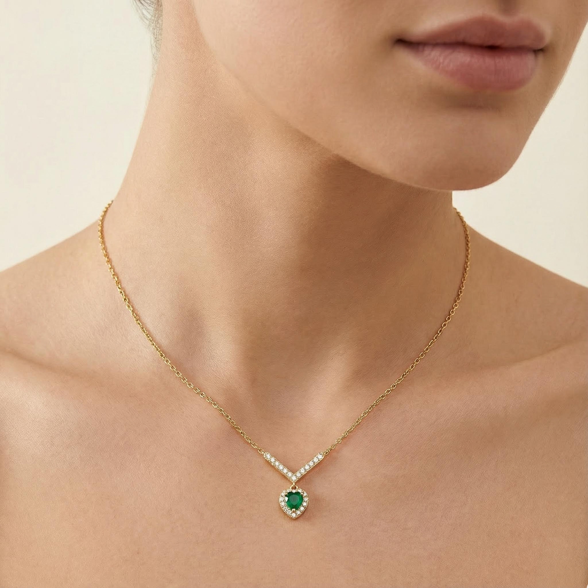 S925 Silver Heart Diamond Pendent Necklace