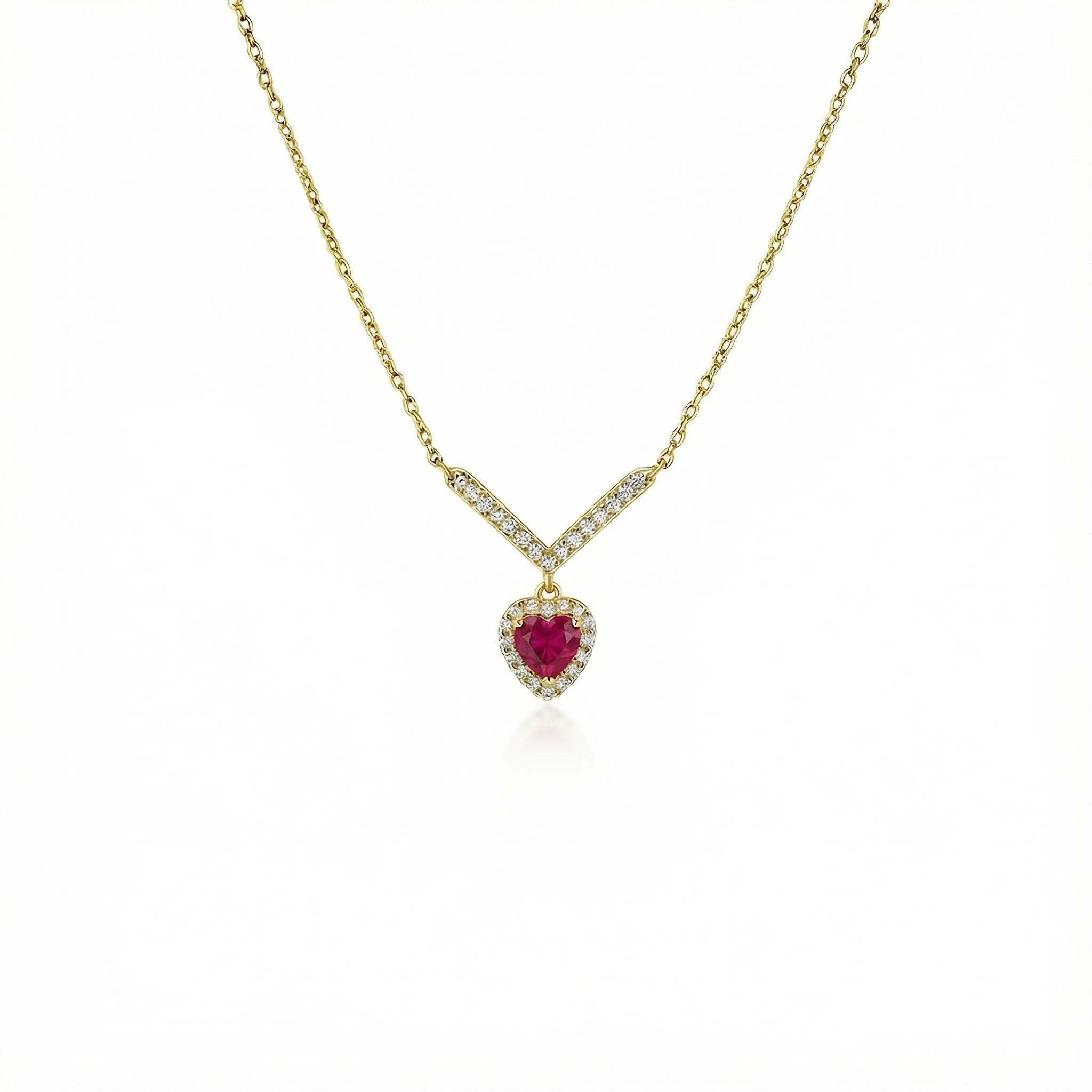S925 Silver Heart Diamond Pendent Necklace