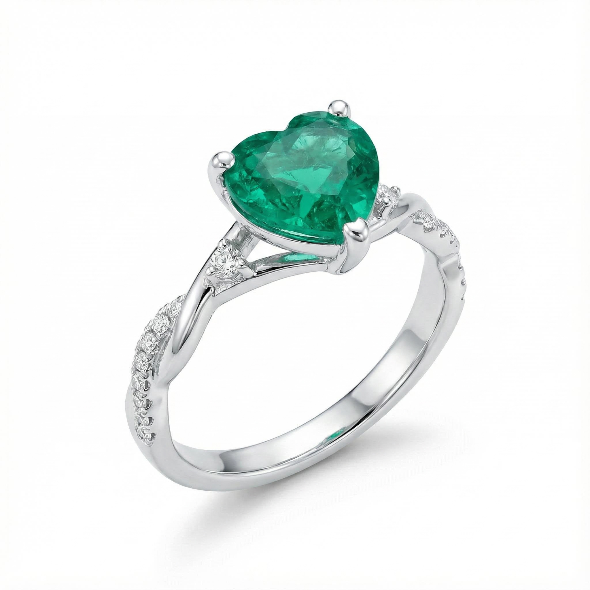 S925 Silver Heart Cut Vintage Engagement Rings