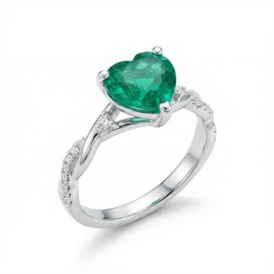 S925 Silver Heart Cut Vintage Engagement Rings