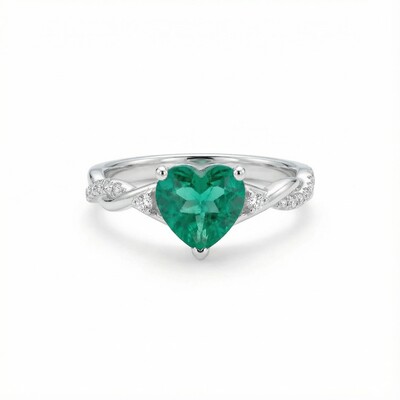 S925 Silver Heart Cut Vintage Engagement Rings