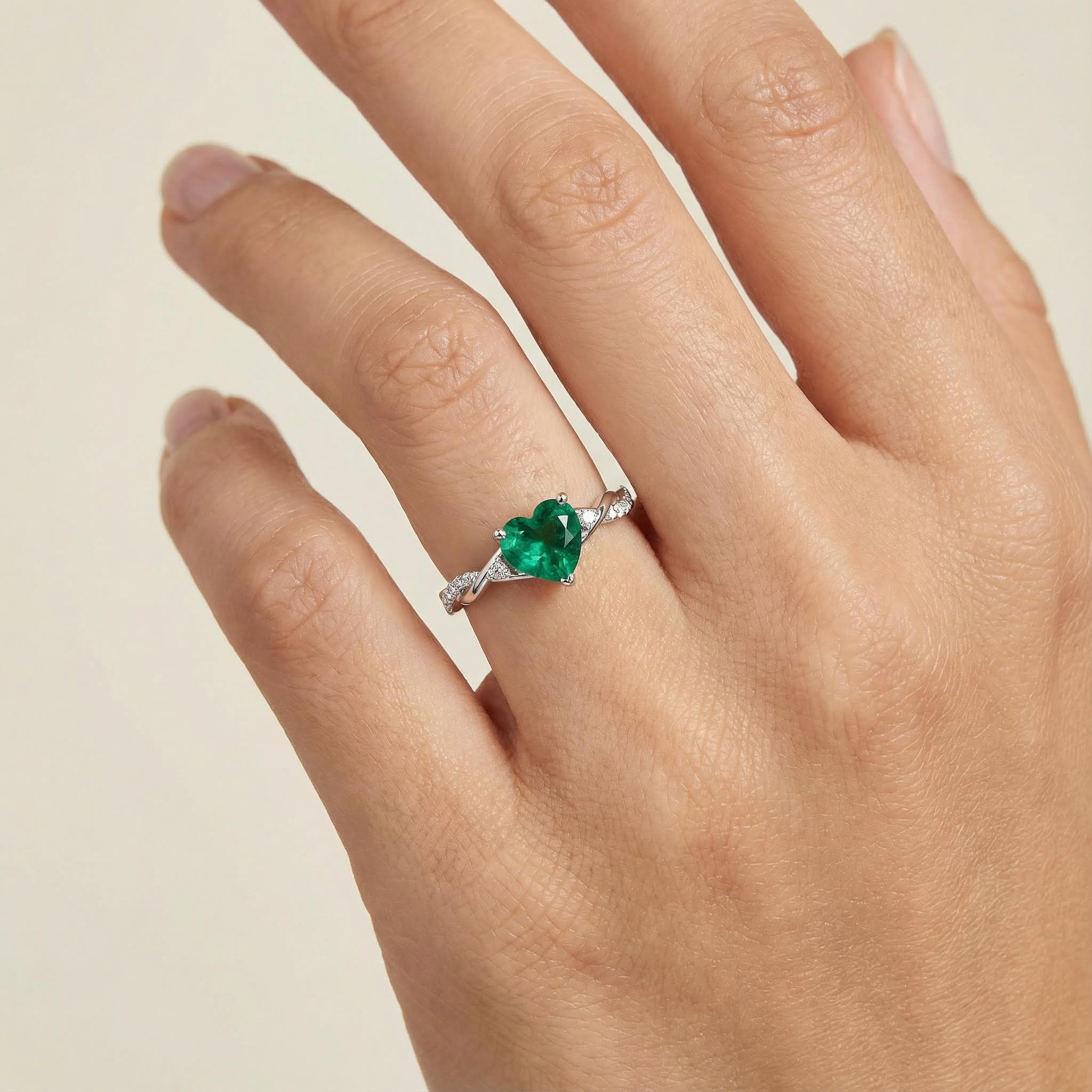 S925 Silver Heart Cut Vintage Engagement Rings