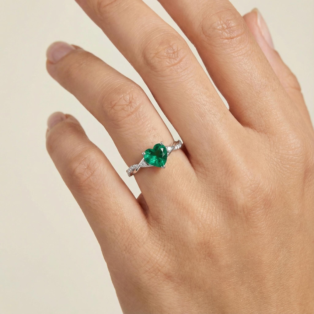 S925 Silver Heart Cut Vintage Engagement Rings