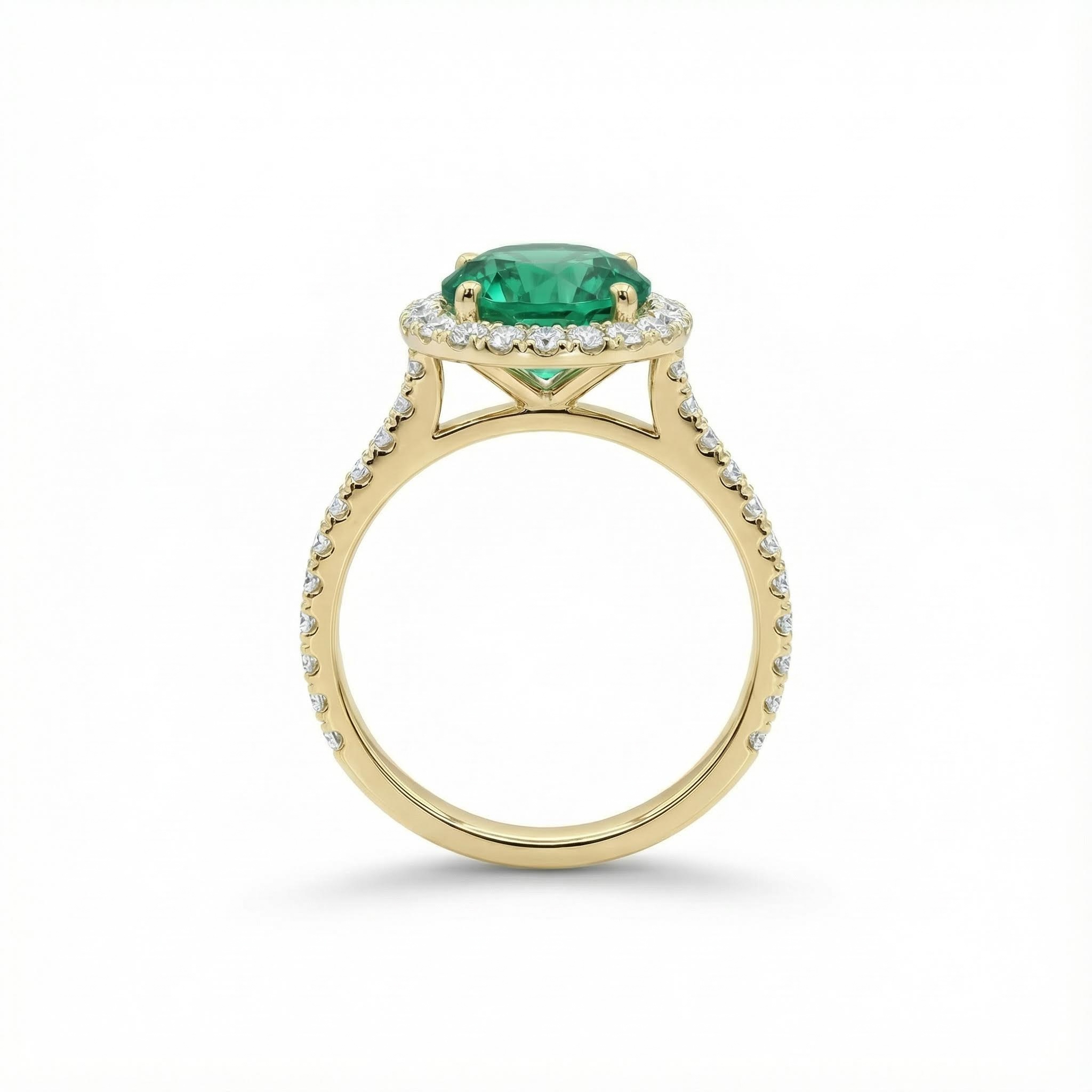 S925 Silver Emerald Round Cut Diamond Halo Engagement Ring S925 Silver Emerald Round Cut Diamond Halo Engagement Ring