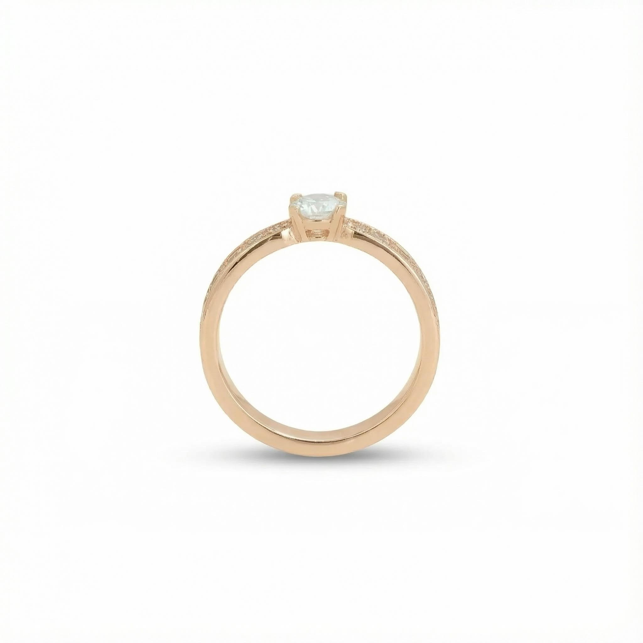 0.5CT Round Cut  VVS Moissanite S925 Silver Pave Engagement Ring