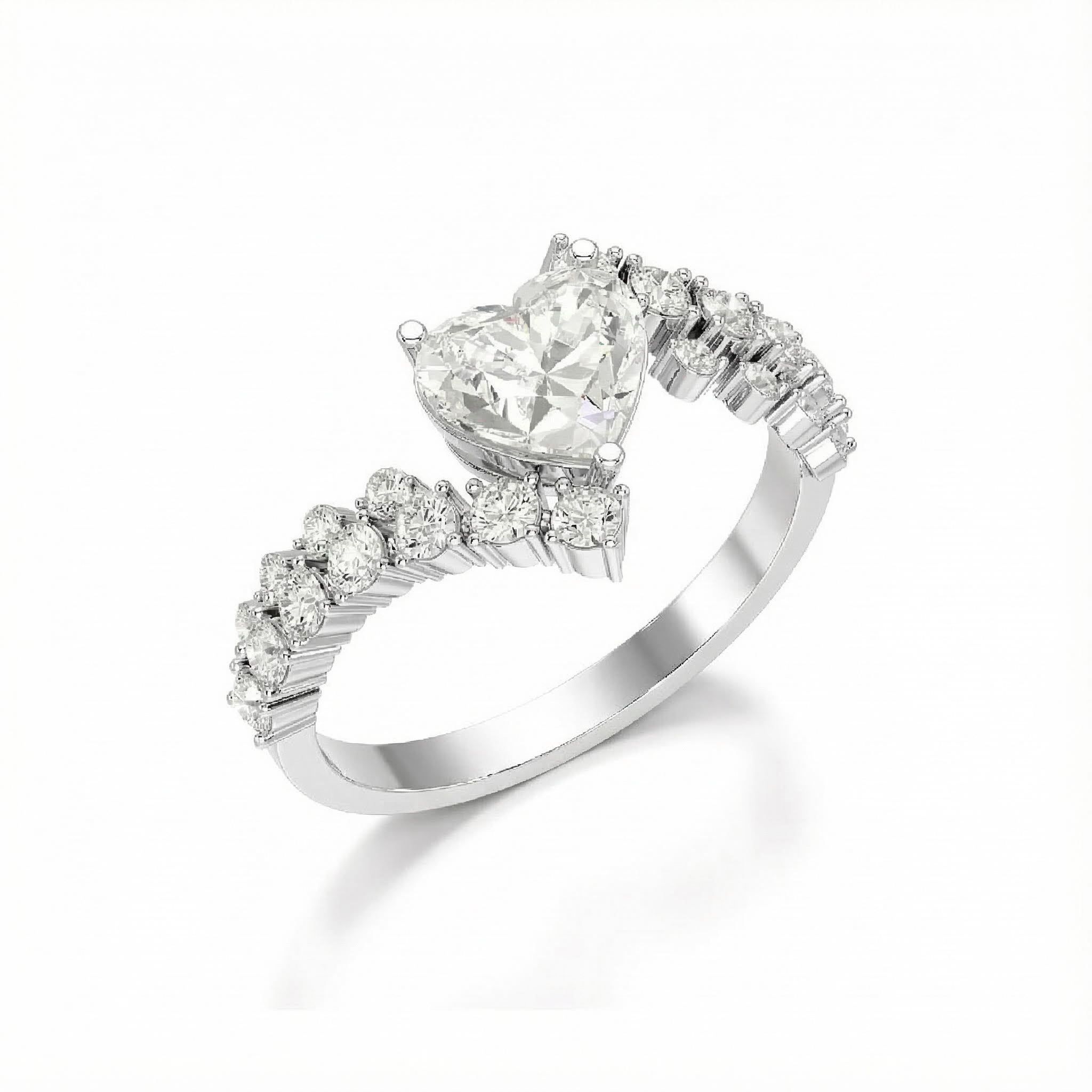 Heart Cut VVS Moissanite Twisted Engagement Ring Heart Cut VVS Moissanite Twisted Engagement Ring