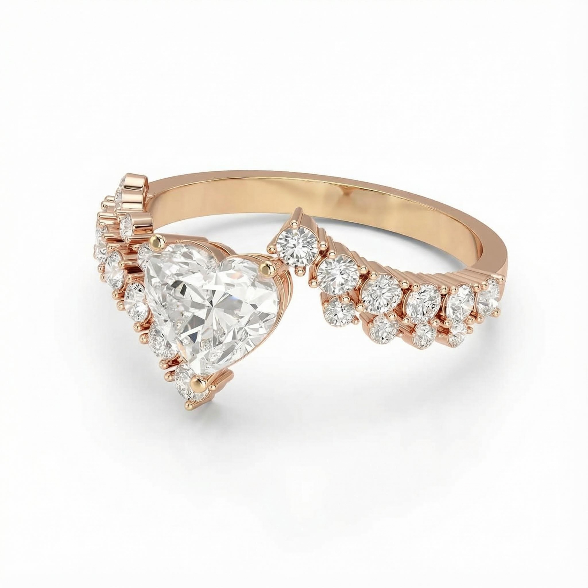 Heart Cut VVS Moissanite Twisted Engagement Ring Heart Cut VVS Moissanite Twisted Engagement Ring