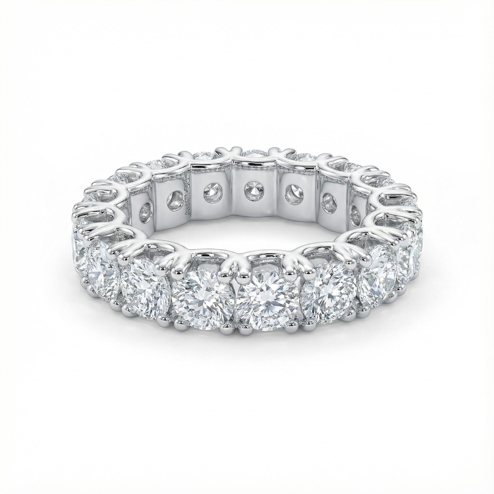 Round Cut VVS Moissanite Eternity Wedding Band