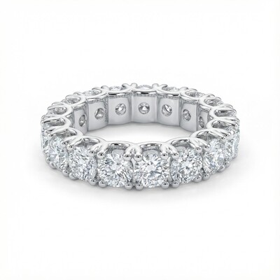 Round Cut VVS Moissanite Eternity Wedding Band