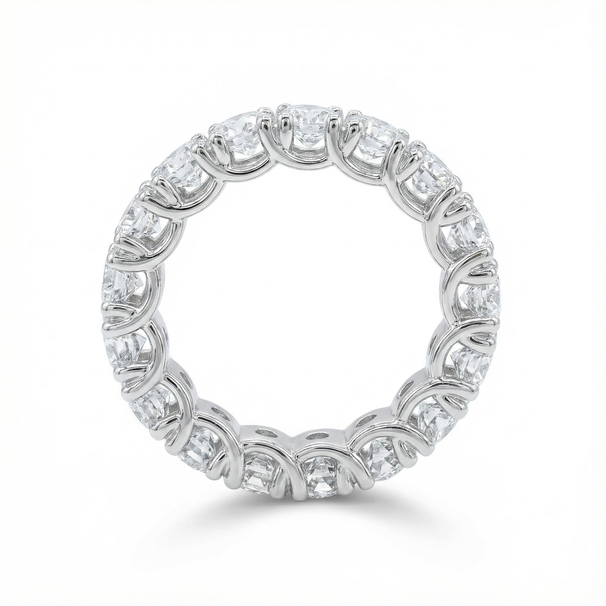 Round Cut VVS Moissanite Eternity Wedding Band