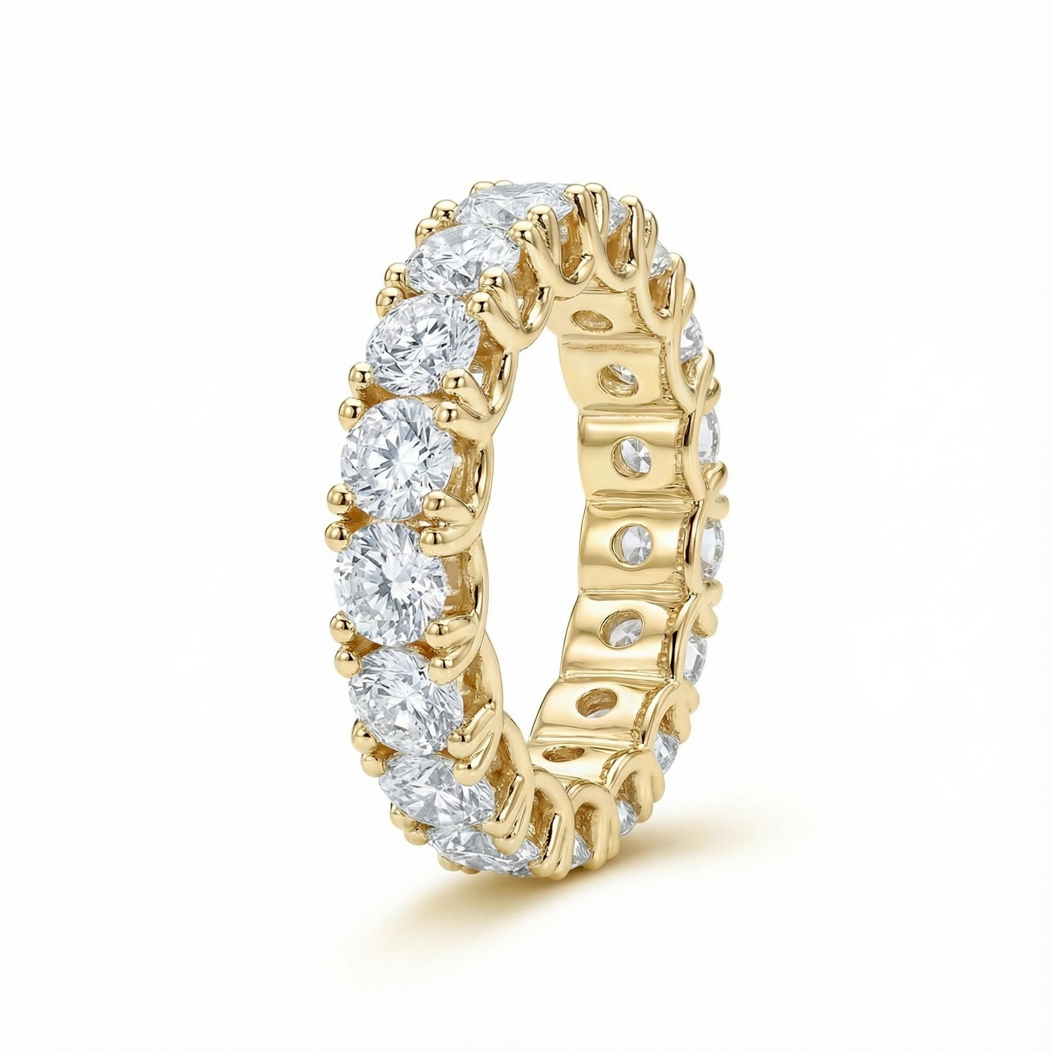 Round Cut VVS Moissanite Eternity Wedding Band