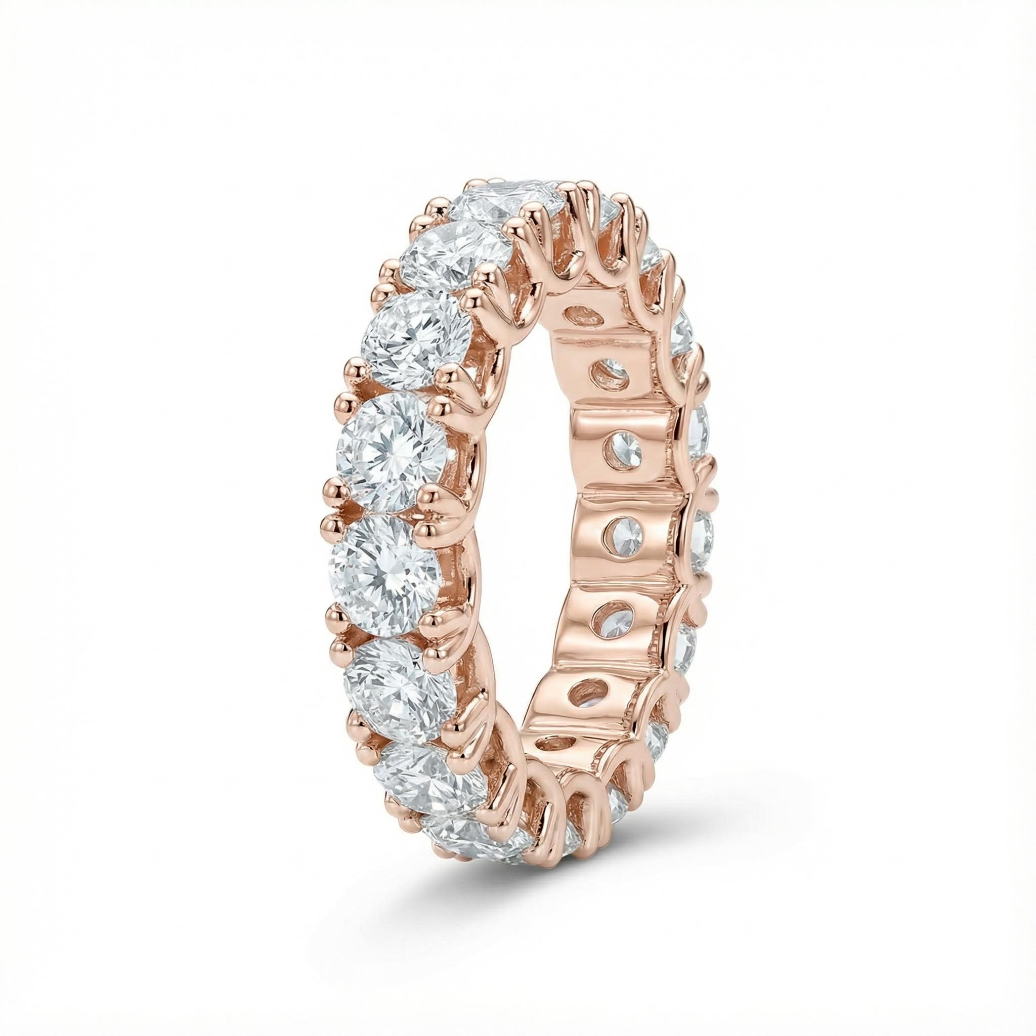 Round Cut VVS Moissanite Eternity Wedding Band