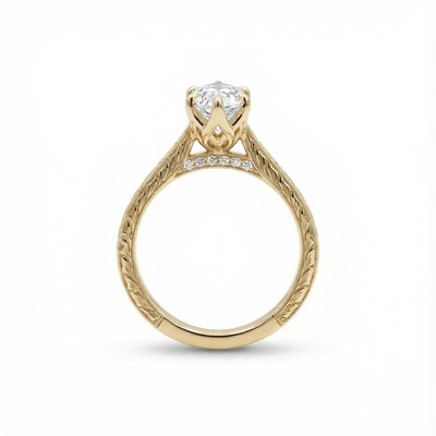 Marquise Cut VVS Moissanite Vintage Engagement Ring