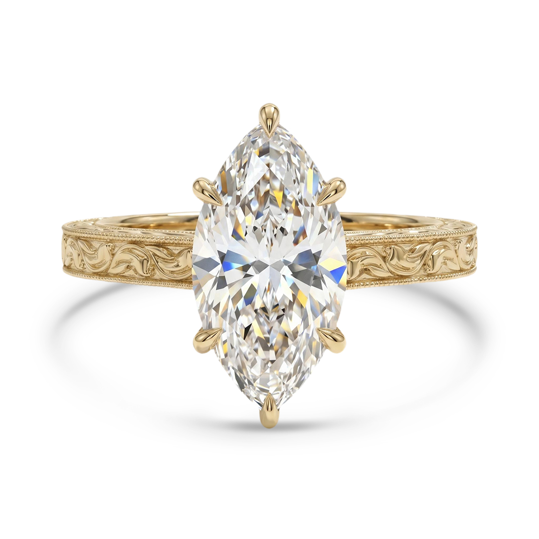3.06CT Marquise Cut VVS Moissanite Vintage Engagement Ring 3.06CT Marquise Cut VVS Moissanite Vintage Engagement Ring