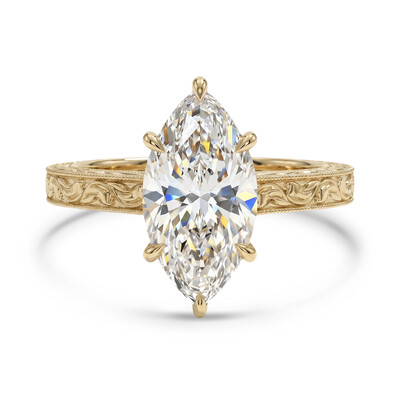 3.06CT Marquise Cut VVS Moissanite Vintage Engagement Ring