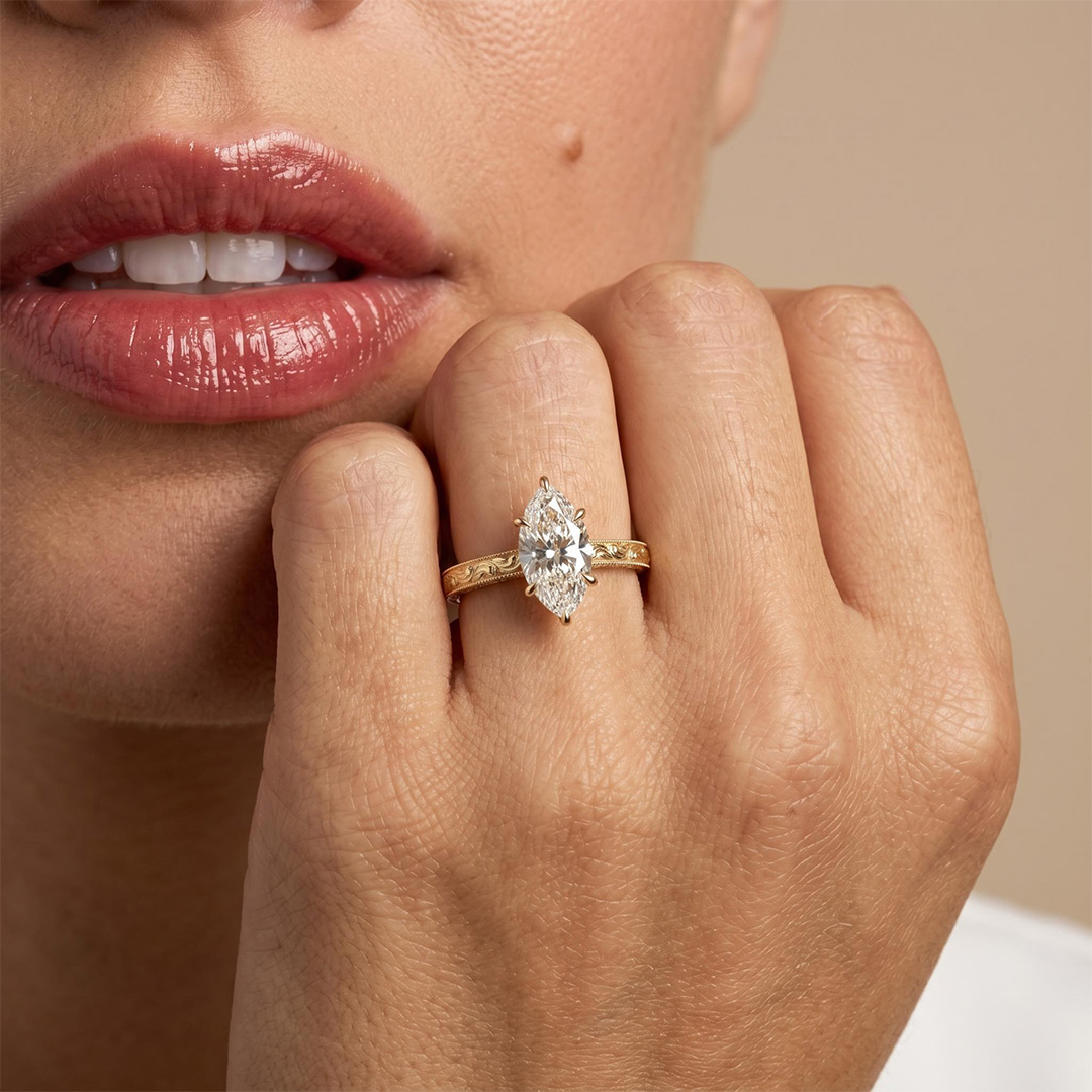 3.06CT Marquise Cut VVS Moissanite Vintage Engagement Ring 3.06CT Marquise Cut VVS Moissanite Vintage Engagement Ring